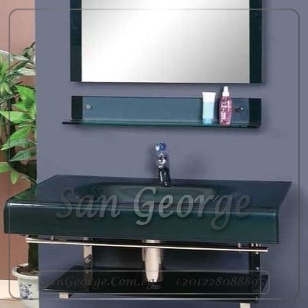 Glass Bathroom Vanity Set 239 Green 80 cm by San George Design