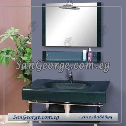 Glass Bathroom Vanity Set 239 Green 80 cm by San George Design
