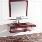 239 وحده حوض حمام احمر زجاج 60 سم معلقه  من San George Design