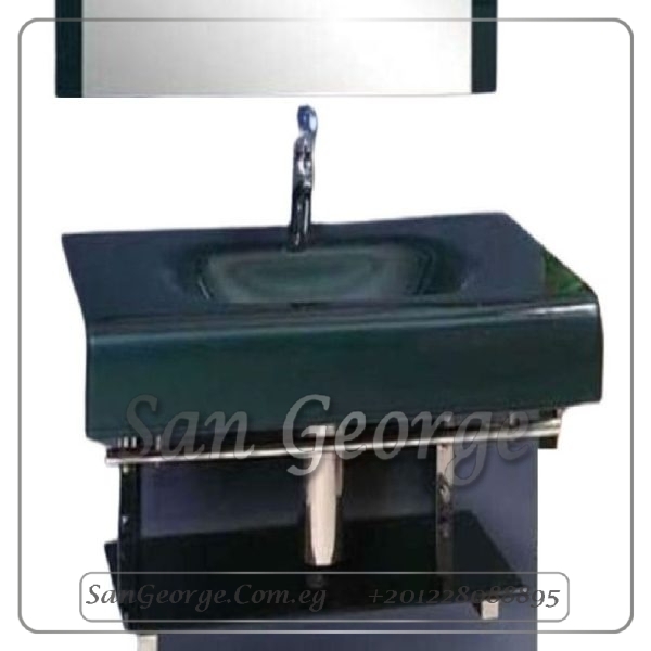 Glass Bathroom Vanity Set 239 Green 80 cm by San George Design