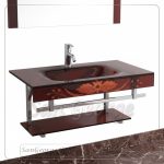 Glass Bathroom Vanity 241 Dark Red 80 cm by San George Design