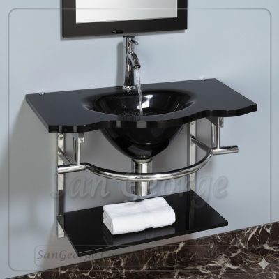 مجموعة حوض زجاج 356 80 سم معلقه  من San George Design