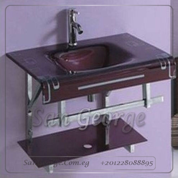 Glass Vanity Set 278 Dark Red 80 cm by San George Design