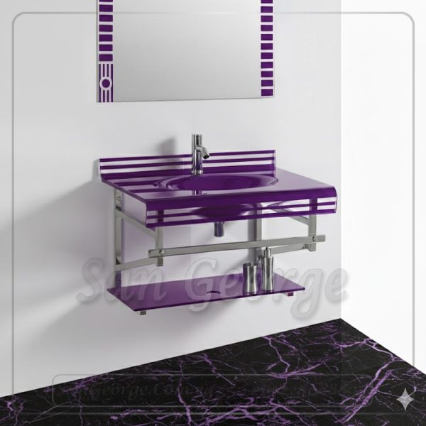 Glass Basin Set 765 Redwood 80 cm by San George Design
