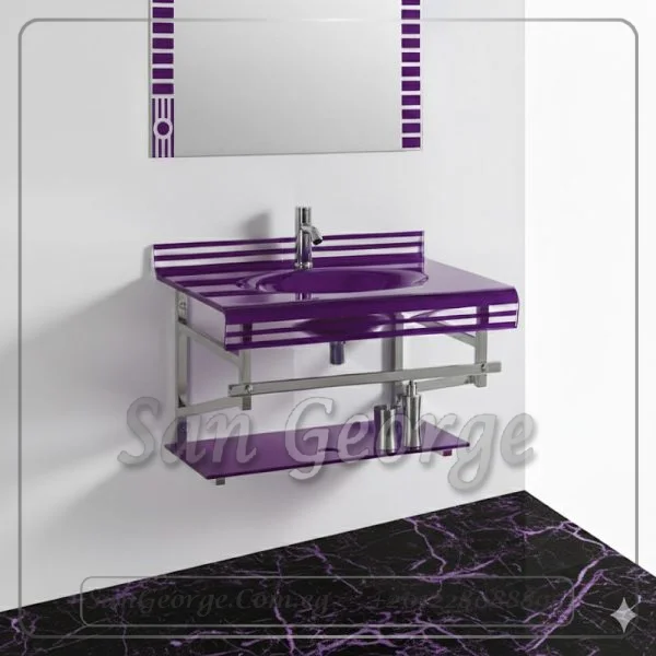 مجموعة حمام زجاج 743 80 سم معلقه  من San George Design