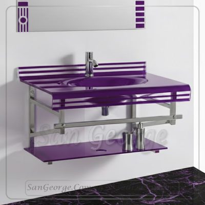 Glass Basin Set 765 Redwood 80 cm by San George Design