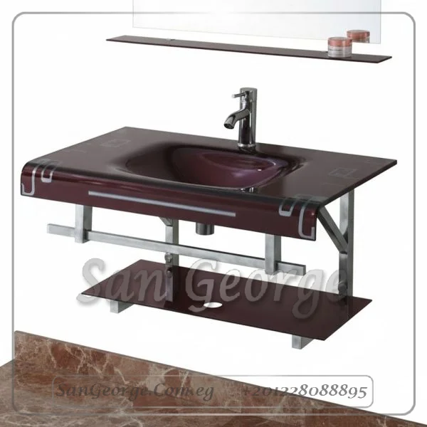 Glass Vanity Set 278 Dark Red 80 cm by San George Design