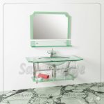 Glass Bathroom Vanity 282 Green X Transparent 90 cm by San George Design