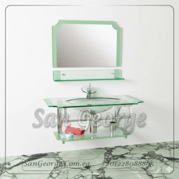 Glass Bathroom Vanity 282 Green X Transparent 90 cm by San George Design