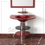 Glass Basin Set 295 Darck Red 60 cm by San George Design