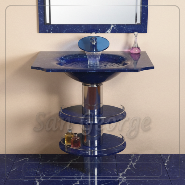 Glass Basin Set 295 Blue 60 cm by San George Design