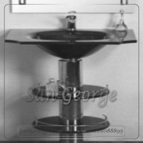 حوض حمام زجاج 295 اسود 60 سم على الارض من San George Design