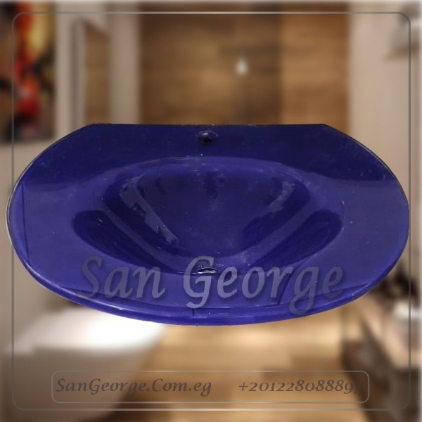 Glass Bathroom Vanity 3206 Blue 80 cm by San George Design