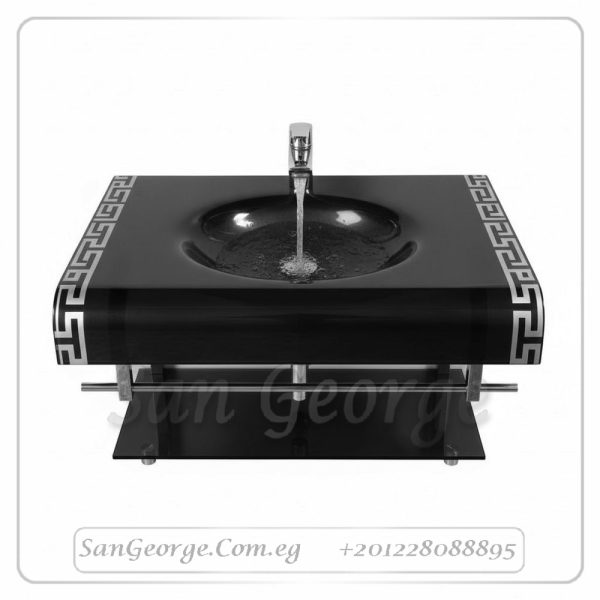 Glass Basin Set 30 Black 80 cm by San George Design