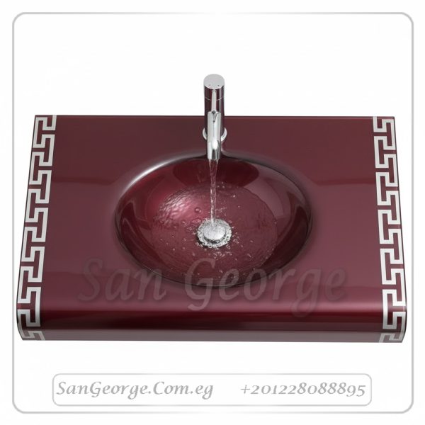حوض حمام زجاج 30 نبيتي 80 سم معلقه  من San George Design