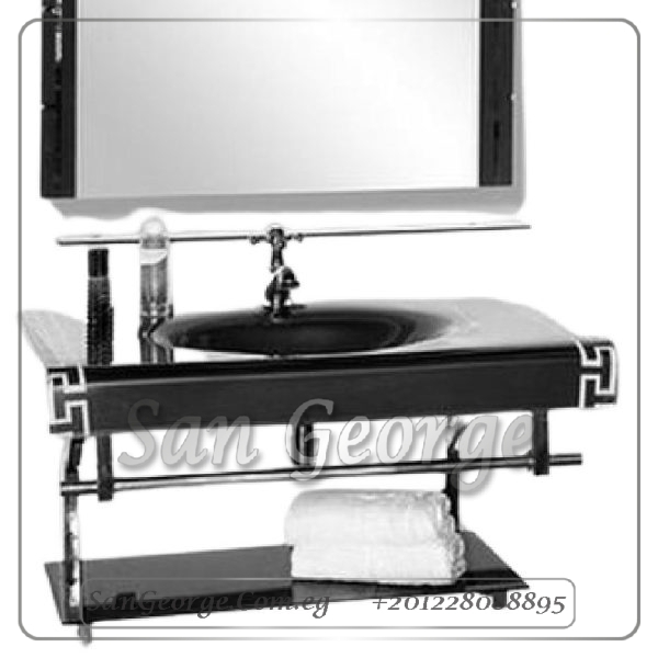 Glass Basin Set 30 Black 80 cm by San George Design