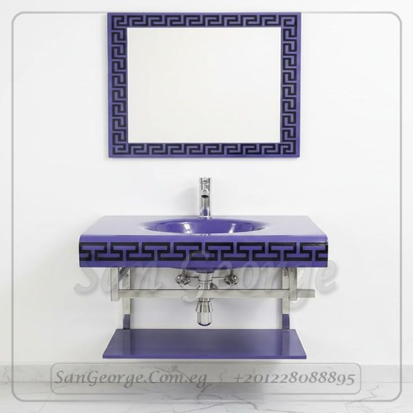 Glass Vanity Set 3001 Dark Purple 80 cm by San George Design