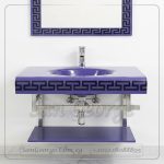 Glass Vanity Set 3001 Dark Purple 80 cm by San George Design