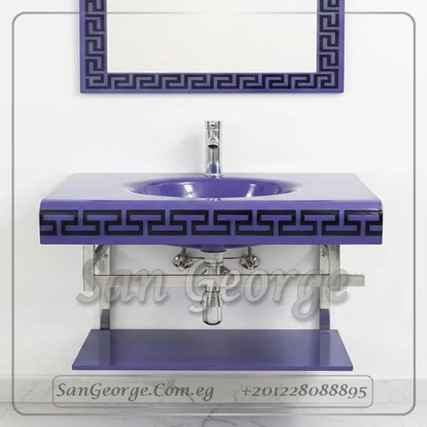 Glass Vanity Set 3001 Dark Purple 80 cm by San George Design