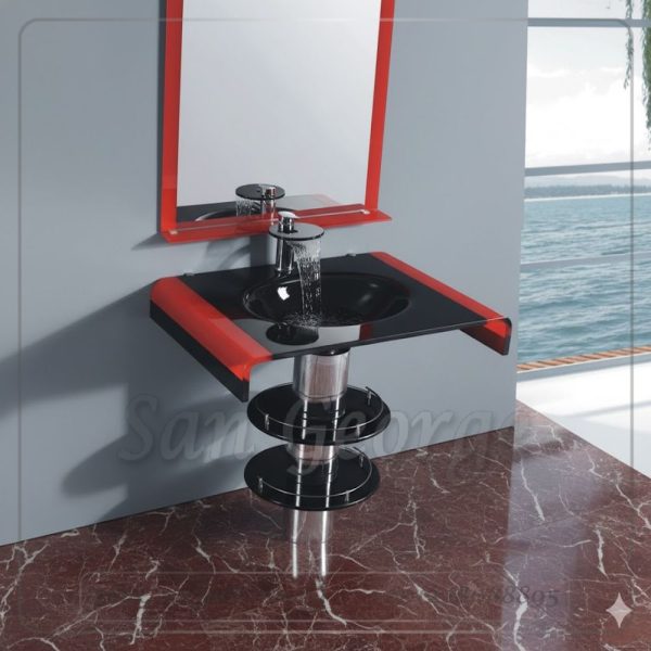 Glass Basin Set 9060 Red 60 cm by San George Design