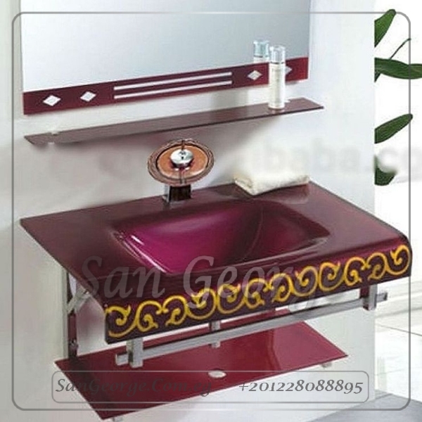 مجموعة حوض زجاج 37 80 سم معلقه من San George Design