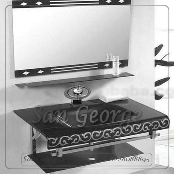 حوض حمام زجاجي 37 اسود 80 سم معلقه من San George Design