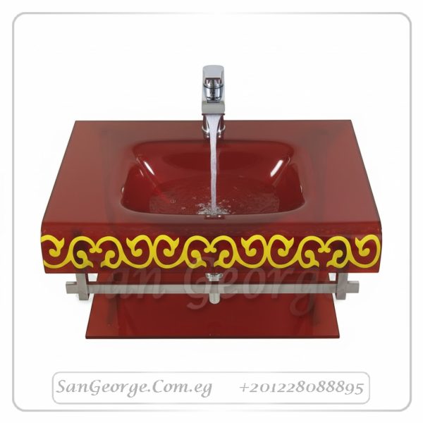 Glass Bathroom Vanity Set 37 My Flower X Gold 80 cm by San George Design