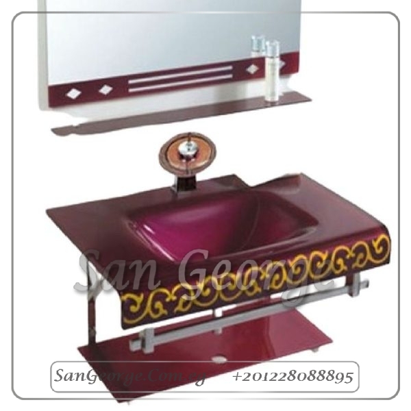 مجموعة حوض زجاج 37 80 سم معلقه من San George Design