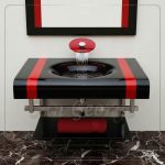 حوض حمام زجاجي 0319 احمر 80 سم معلقه  من San George Design