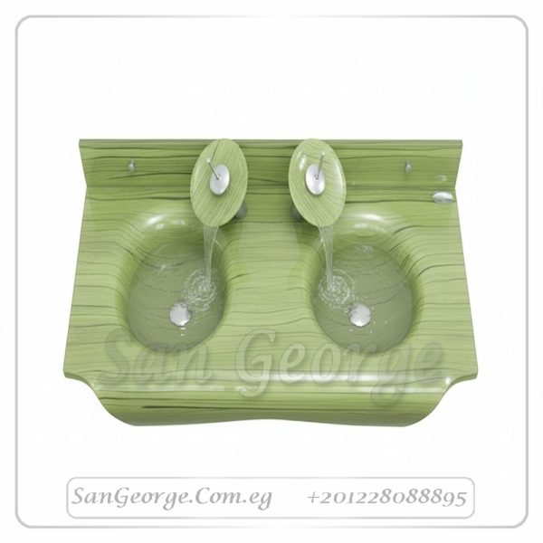 حوض حمام زجاج 3205 بيج بالخلاط 120 سم معلقه  من San George Design