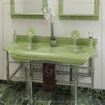 حوض حمام زجاج 3205 بيج بالخلاط 120 سم معلقه  من San George Design