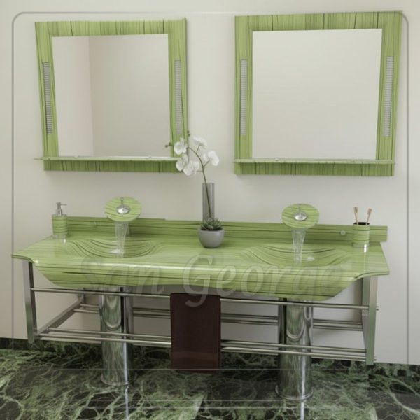 حوض حمام زجاج 3205 بيج بالخلاط 120 سم معلقه  من San George Design