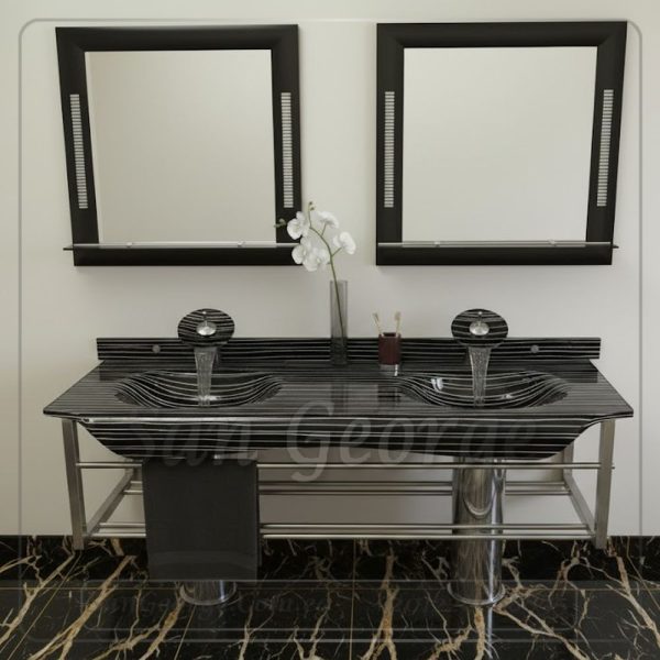 Glass Basin Set 3205 Black 120 cm by San George Design