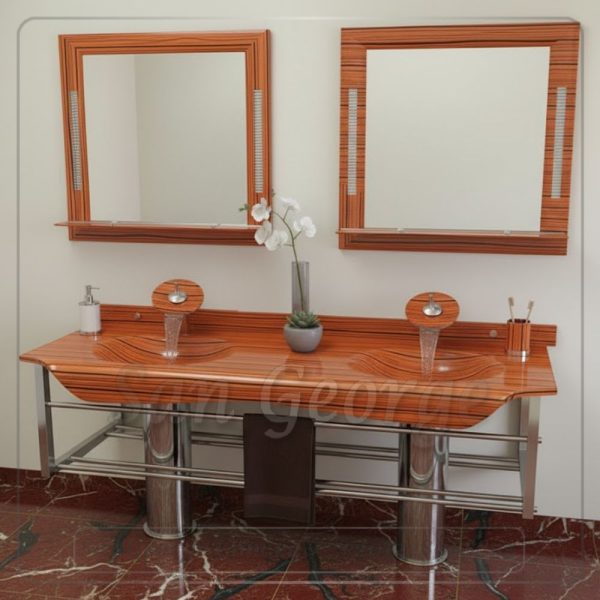 حوض حمام زجاجي 3205 بني بالخلاط 120 سم معلقه  من San George Design