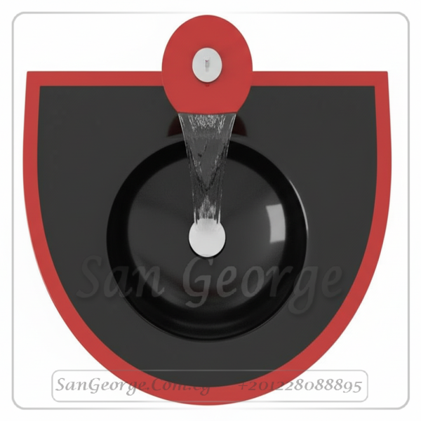 وحده حمام زجاج 3206 اسود 80 سم على الارض  من San George Design