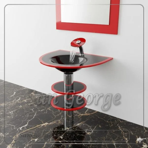 وحده حمام زجاج 3206 اسود 80 سم على الارض  من San George Design