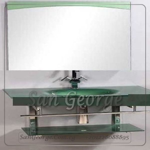 Glass Vanity Set 324 Olive X Red 80 cm by San George Design