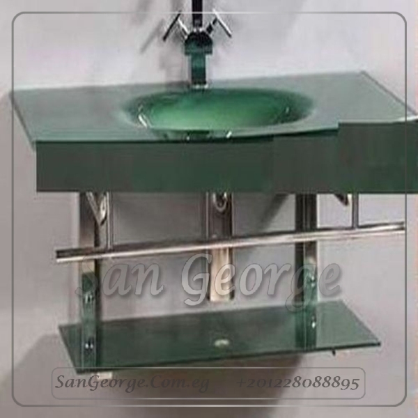 Glass Vanity Set 324 Olive X Red 80 cm by San George Design
