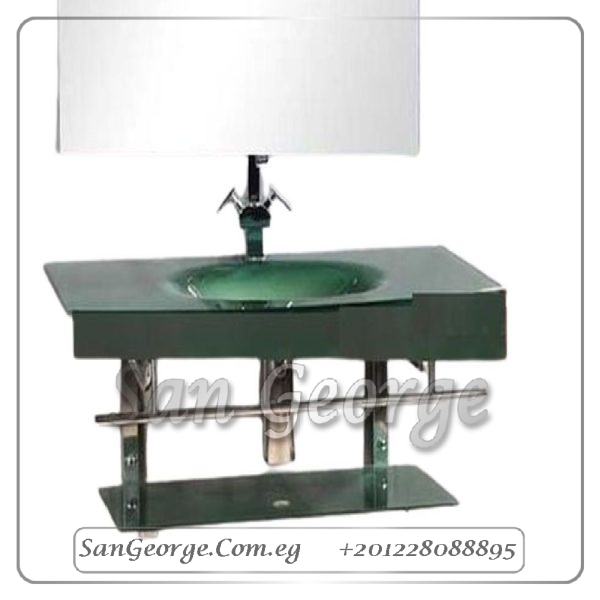 Glass Vanity Set 324 Olive X Red 80 cm by San George Design
