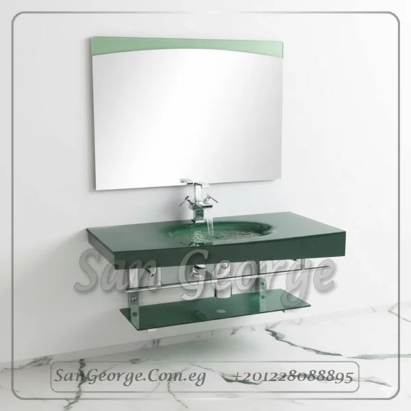 Glass Vanity Set 324 Olive X Red 80 cm by San George Design