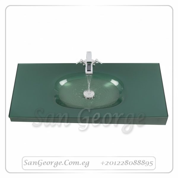 Glass Vanity Set 324 Olive X Red 80 cm by San George Design