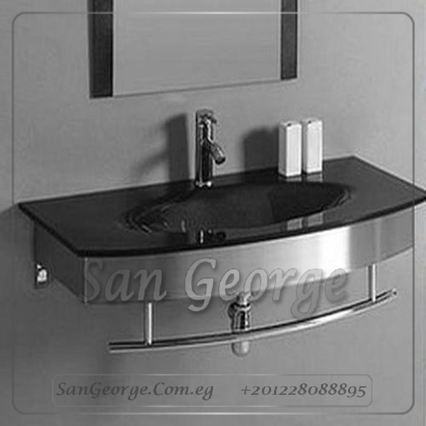 Glass Vanity Set 329 Black 90 cm by San George Design
