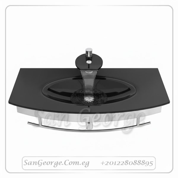Glass Vanity Set 329 Black 90 cm by San George Design