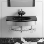 Glass Vanity Set 329 Black 90 cm by San George Design