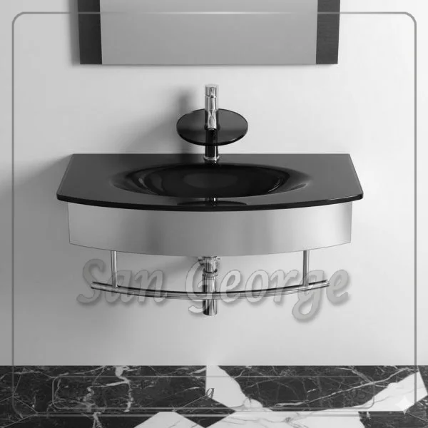 Glass Vanity Set 329 Black 90 cm by San George Design