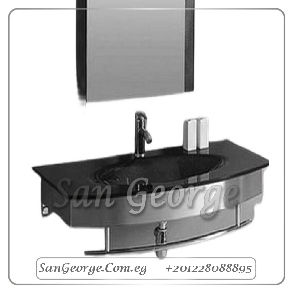 Glass Vanity Set 329 Black 90 cm by San George Design