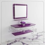 مجموعة حمام زجاج 329 موف غامق 90 سم معلقه  من San George Design