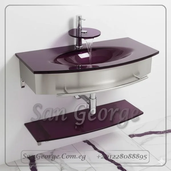 حوض حمام زجاج 329 نبيتي 90 سم معلقه  من San George Design