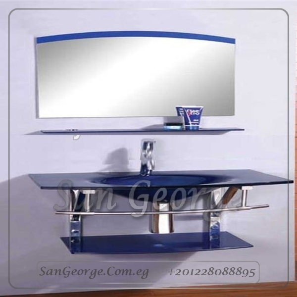 حوض حمام زجاج 338 كحلى 80 سم معلقه من San George Design