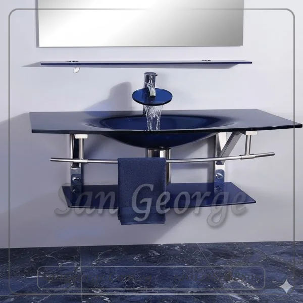 مجموعة حمام زجاج 338 80 سم معلقه  من San George Design